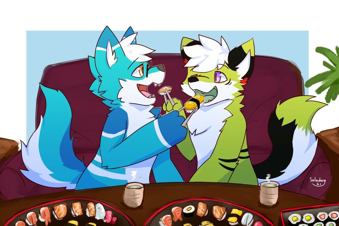 colorful wolves :3